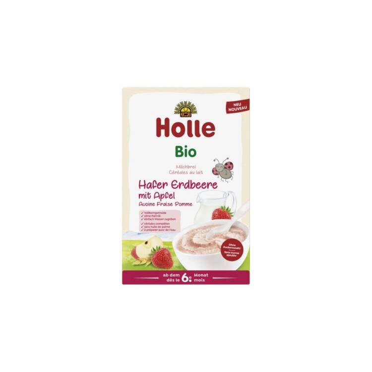 Holle Organic Milk porridge oat strawberry with apple