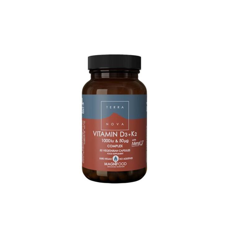 Terranova Vitamin D3 1000iu & K2 (as MenaQ7®) 50µg Complex