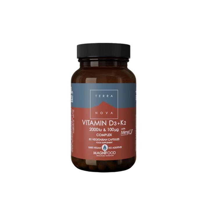 Terranova Vitamin D3 2000iu & K2 (as MenaQ7®) 100µg Complex