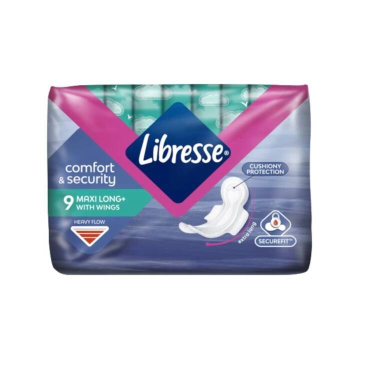 Libresse Comfort & Security Absorbents with fins Maxi Long+