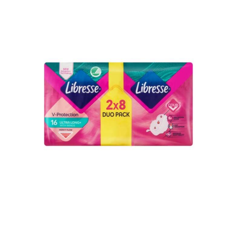 Libresse V-Protection Ultra+ Long with Wings Duo Pack